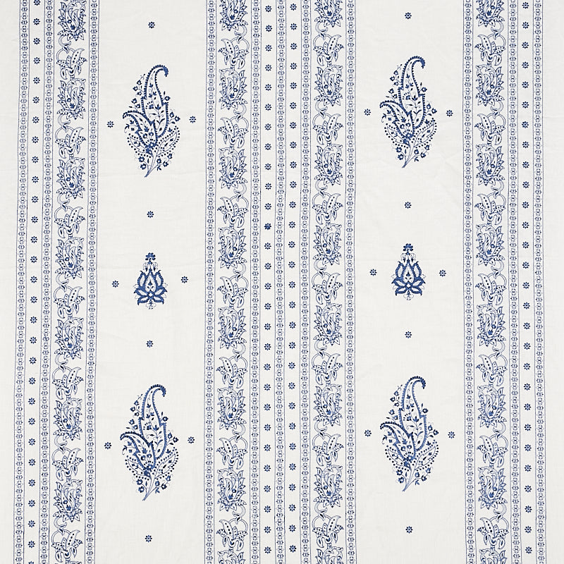 Looking 65802 Jaipur Linen Embroidery Blue by Schumacher Fabric