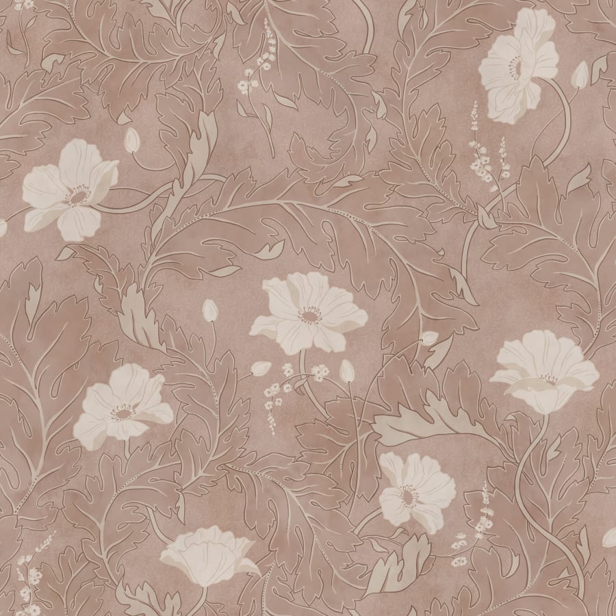 Sandberg Wallpaper pattern name & color Poppy, Blush from the collection Löfstad. 
