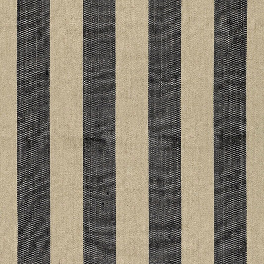 Order 66075 Augustin Linen Stripe Ebony / Linen by Schumacher Fabric