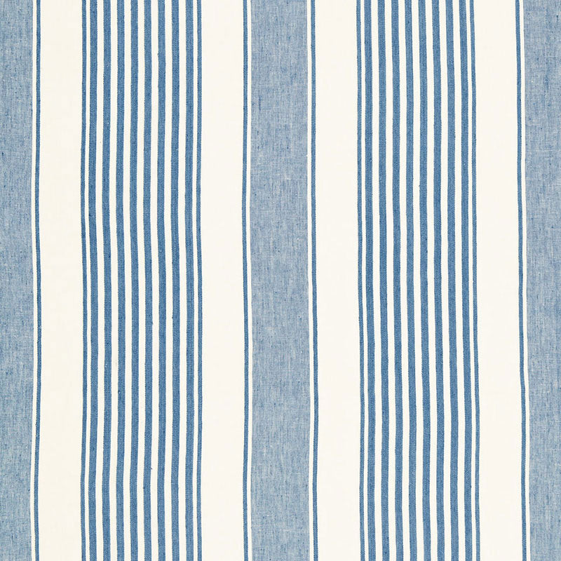 Select 66090 Summerville Linen Stripe Ocean by Schumacher Fabric