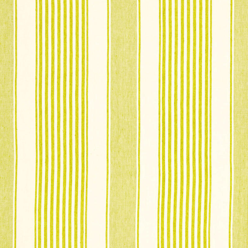 66091 | Summerville Linen Stripe, Limeade - Schumacher Fabric