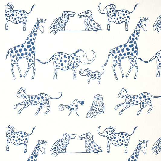Looking 66250 Jungle Jubilee Blueberry by Schumacher Fabric