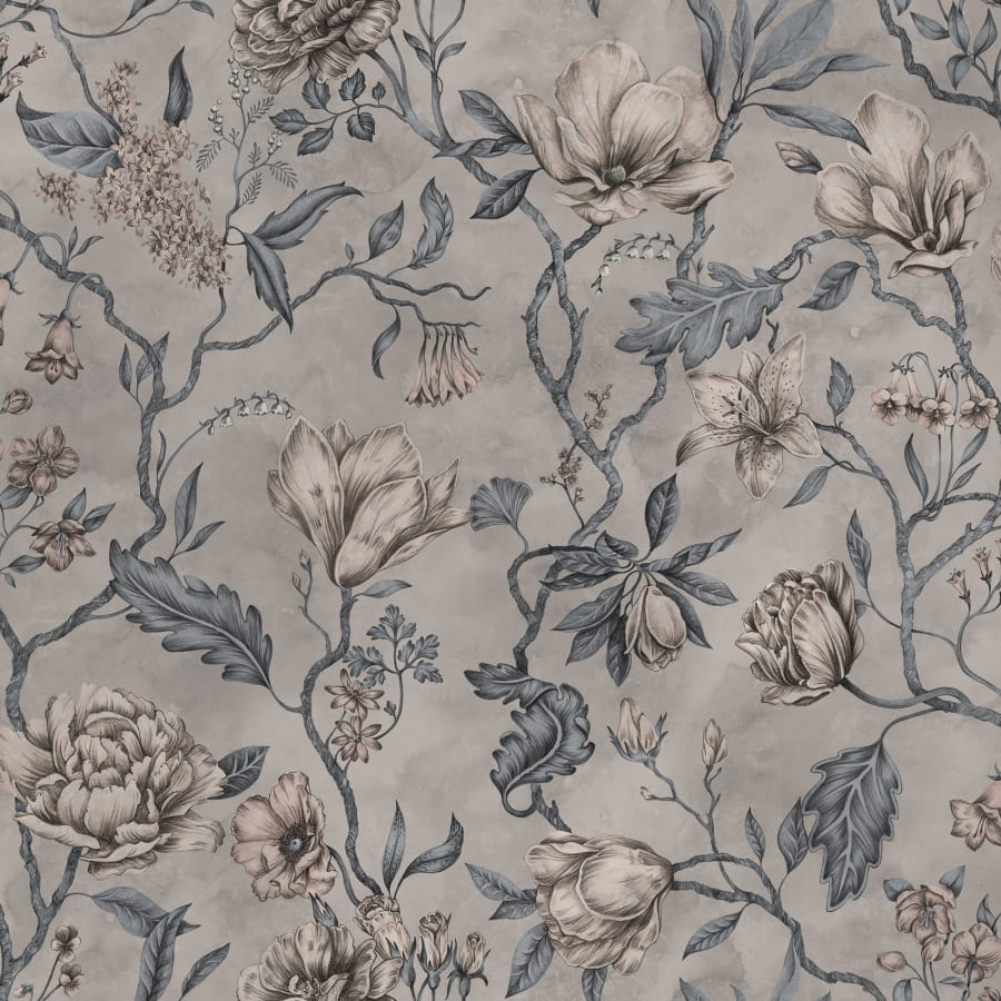 Sandberg Wallpaper pattern name & color Belinda, Misty Blue from the collection Kolonin. 