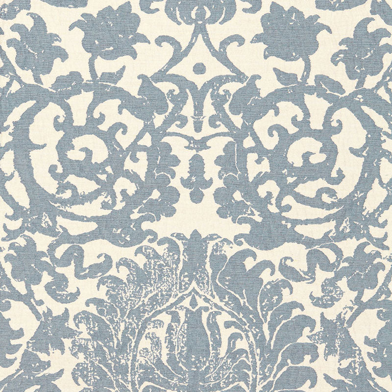 Order 66361 Arezzo Linen Damask Azure by Schumacher Fabric