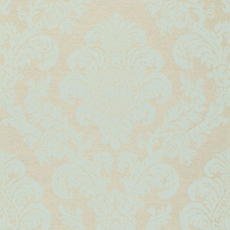 Shop 66631 Firenze Linen Damask Aqua by Schumacher Fabric