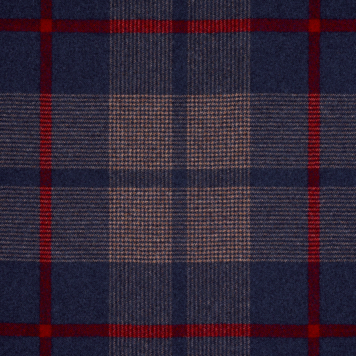 Schumacher Fabric Montana Wool Plaid Oxford Grey - 66661