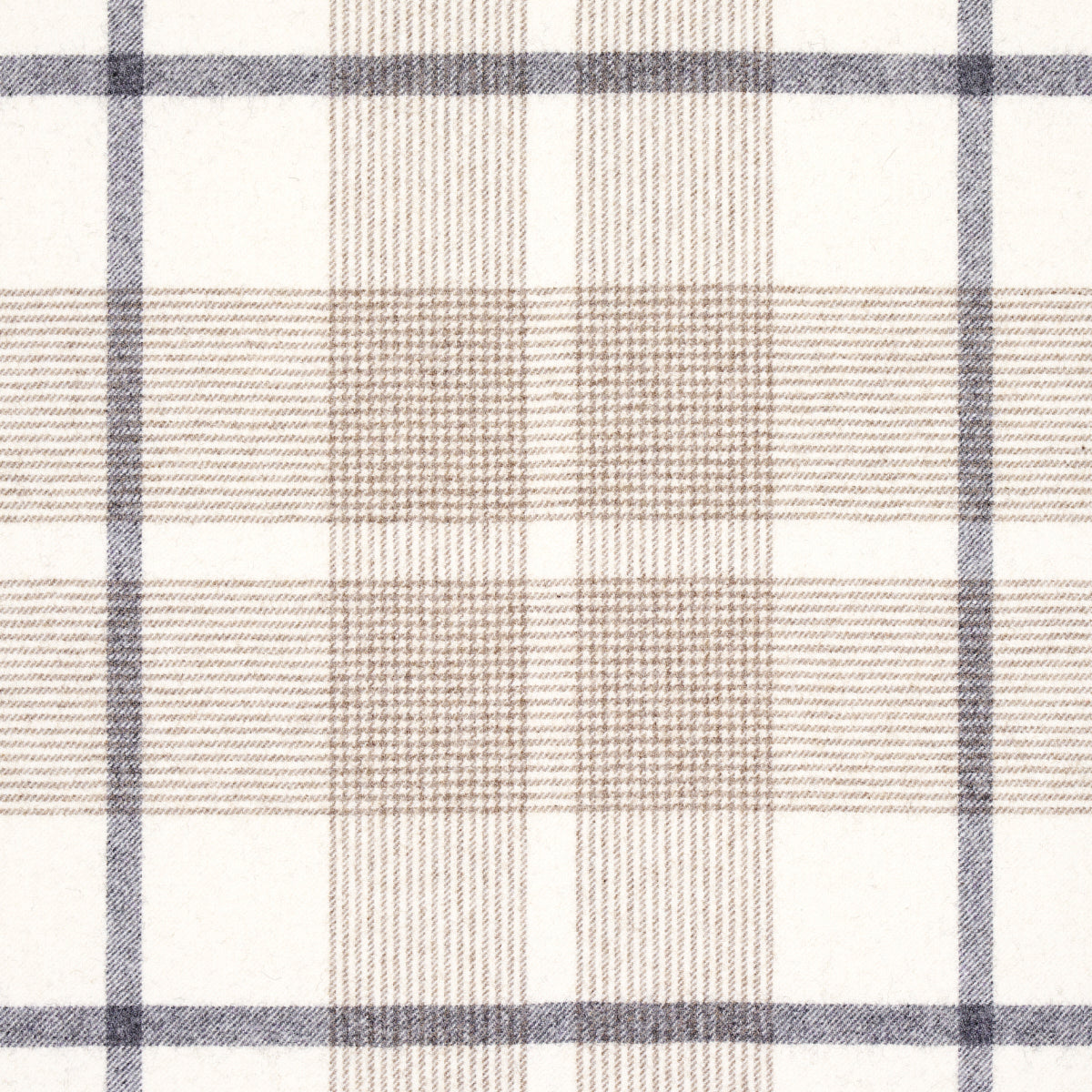 Schumacher Montana Wool Plaid Oxford Grey Fabric