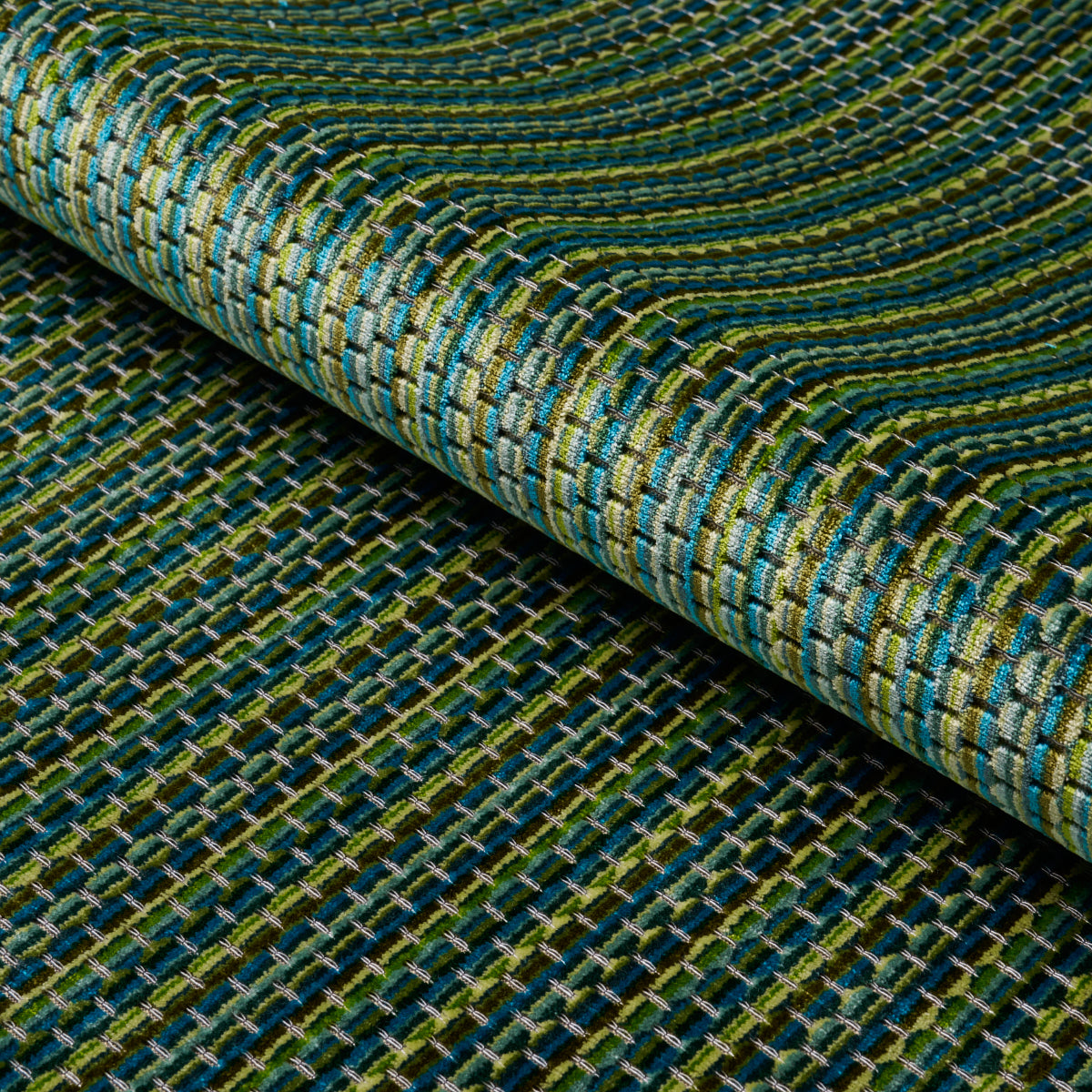 Purchase 66917 Downtown Velvet, Peacock by Schumacher Fabric