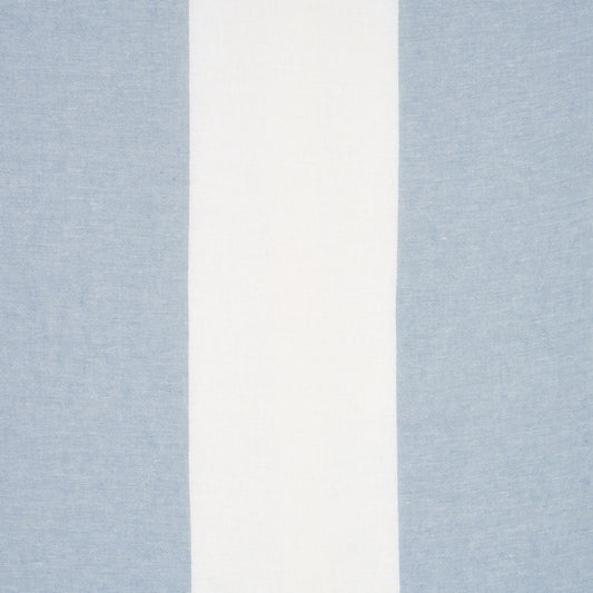 View 67943 Vista Linen Stripe Casement Sky And White by Schumacher Fabric