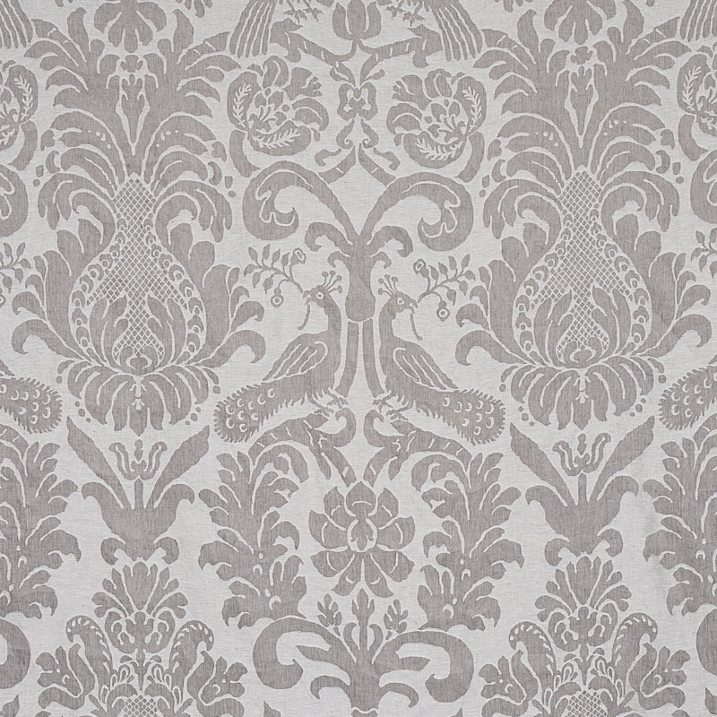 Buy 68436 Anna Damask Grey by Schumacher Fabric