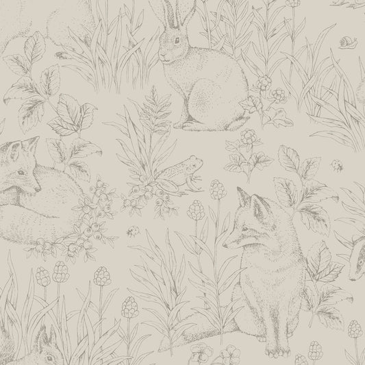 Purchase 6922 | Forest Friends, Stone - Borastapeter Wallpaper