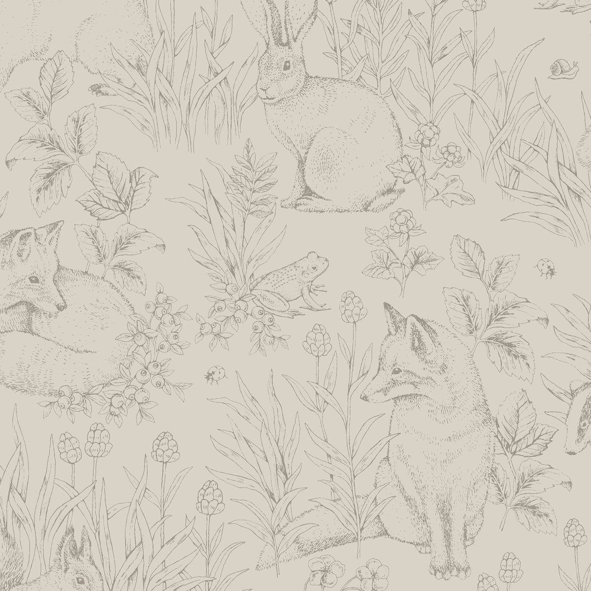 Purchase 6922 | Forest Friends, Stone - Borastapeter Wallpaper