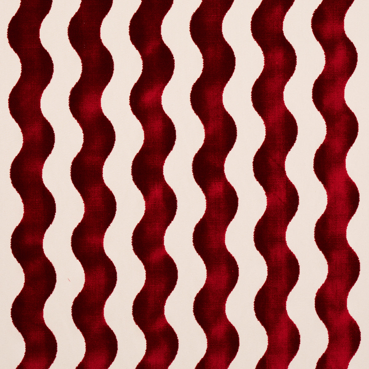 Purchase 69427 The Wave Velvet, Red by Schumacher Fabric