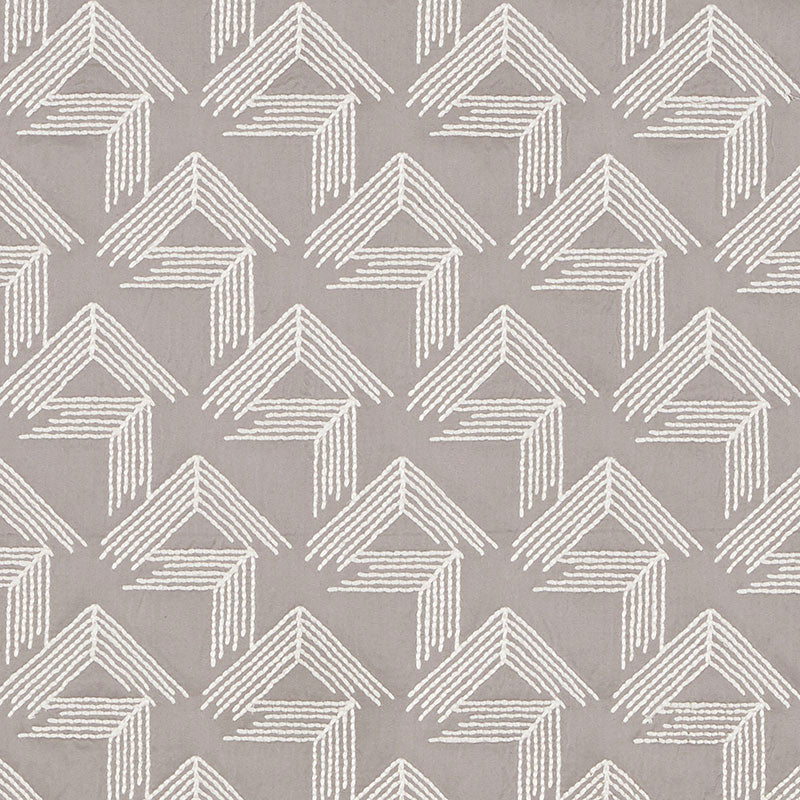 Save 69434 V Step Pale Grey by Schumacher Fabric