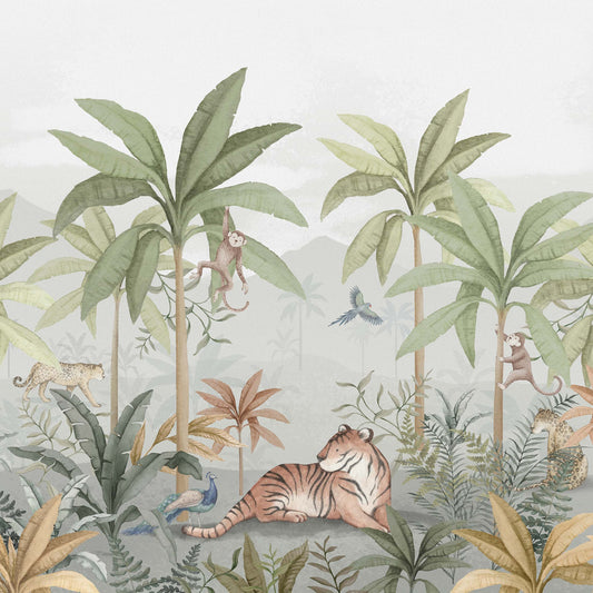 Purchase 6945 | Wild Jungle Mural, Multi - Borastapeter Wallpaper