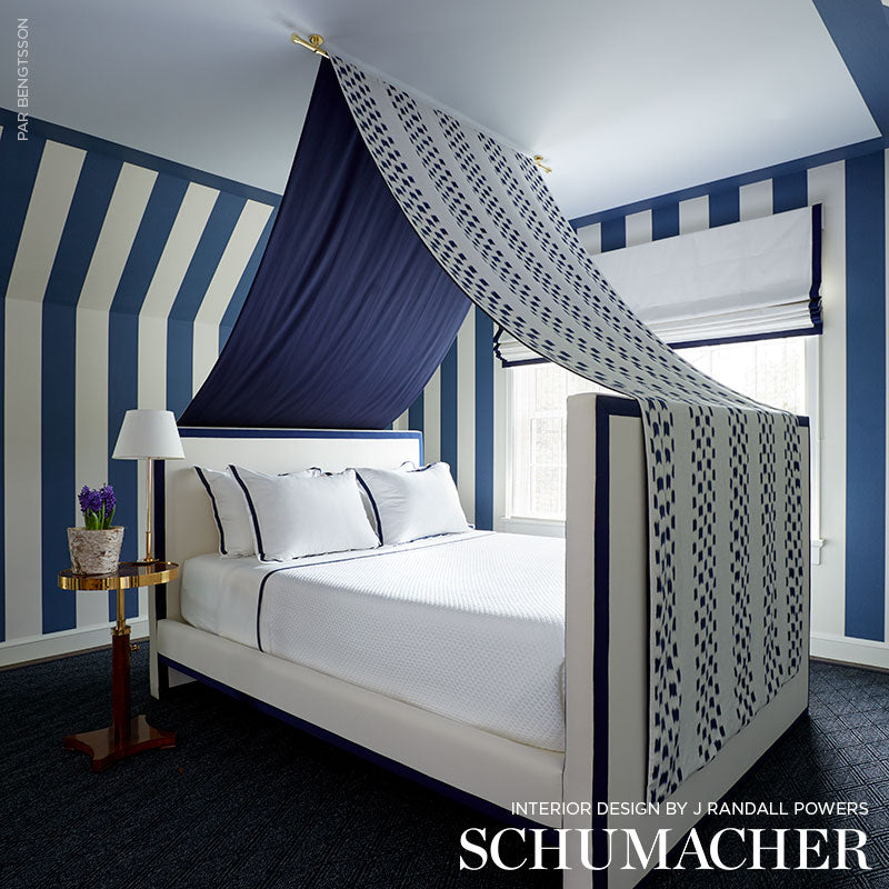 Purchase 69471 | Izmir Ikat Stripe, Indigo - Schumacher Fabric