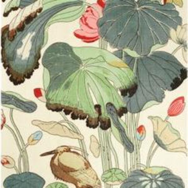 Sample 697130.LJ.0 Nympheus Print, Natural Multipurpose Fabric by Lee Jofa