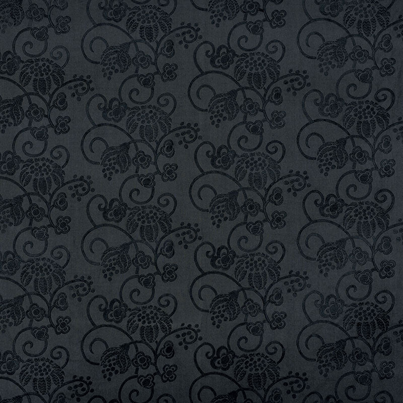 View 70181 Calliope Embroidery Black by Schumacher Fabric