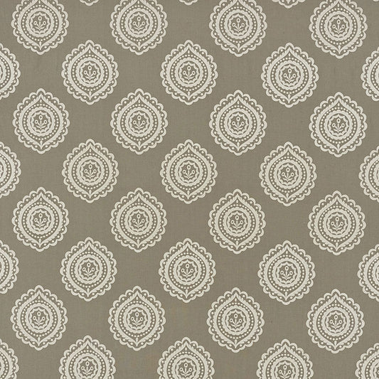 Order 70202 Olana Linen Embroidery Stone by Schumacher Fabric