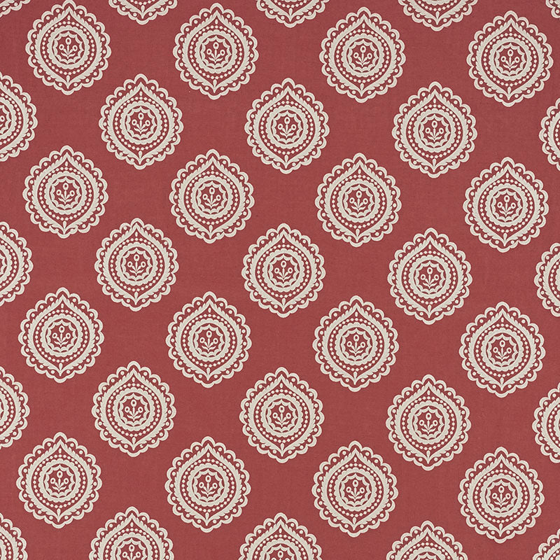 Buy 70204 Olana Linen Embroidery Tuscan Red by Schumacher Fabric