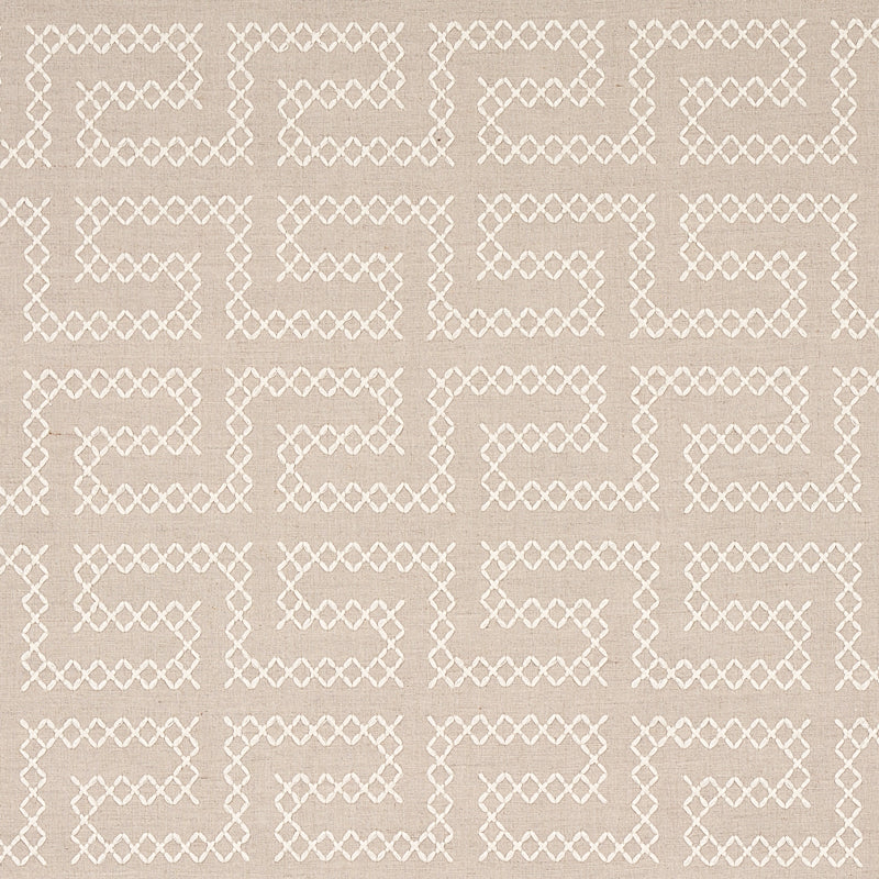Looking 70231 A Maze Embroidery Sand by Schumacher Fabric