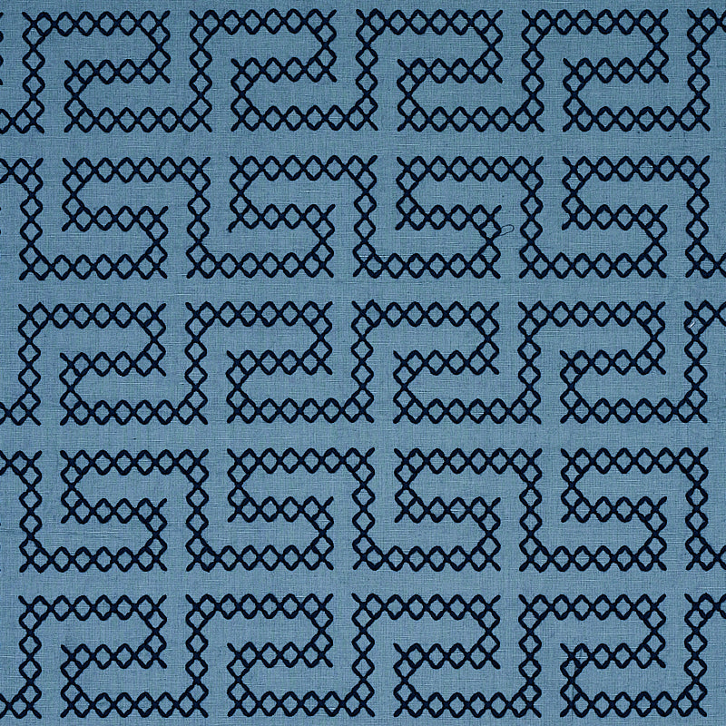 Find 70235 A Maze Embroidery Cadet by Schumacher Fabric