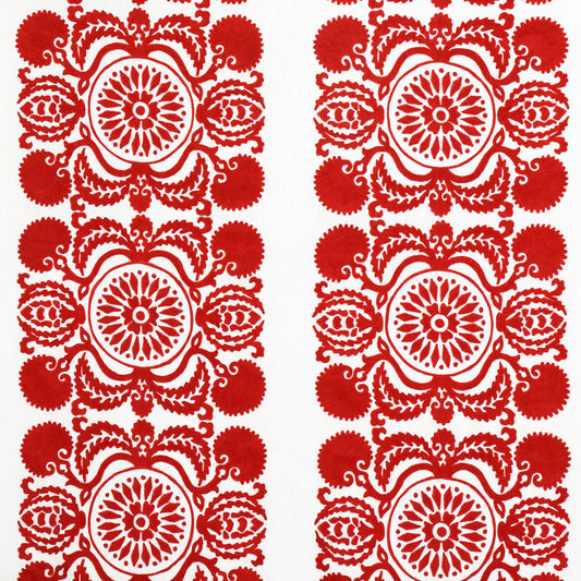 Buy 70261 Castanet Embroidery Red by Schumacher Fabric