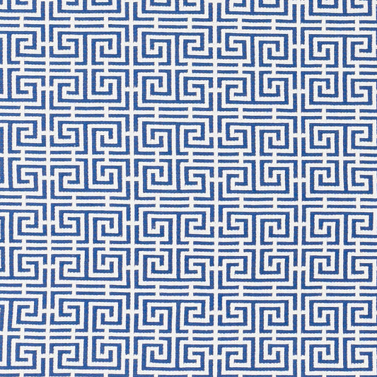 Shop 70561 Chinois Fret Blue/White by Schumacher Fabric