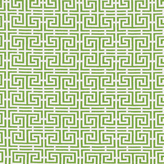 View 70562 Chinois Fret Green/White by Schumacher Fabric