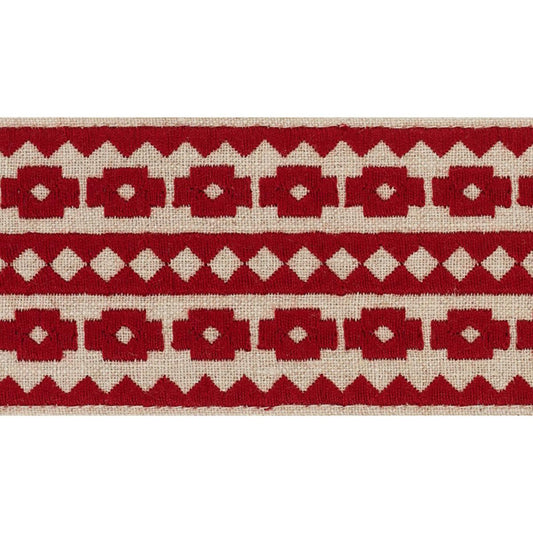 70646 | Talitha Tape, Red On Natural - Schumacher Fabric