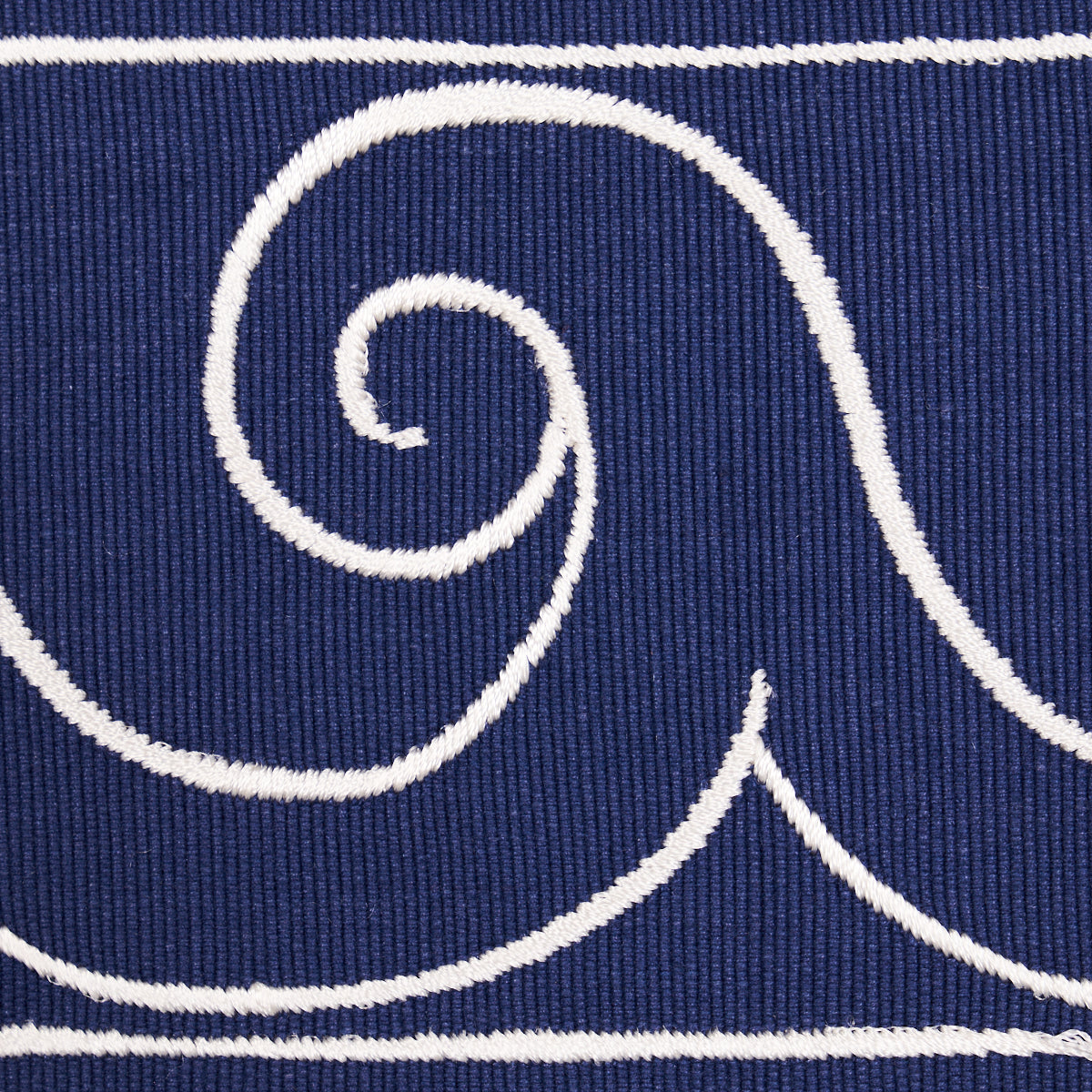 Purchase 70753 | Greek Waves Trim, White On Navy - Schumacher Trim