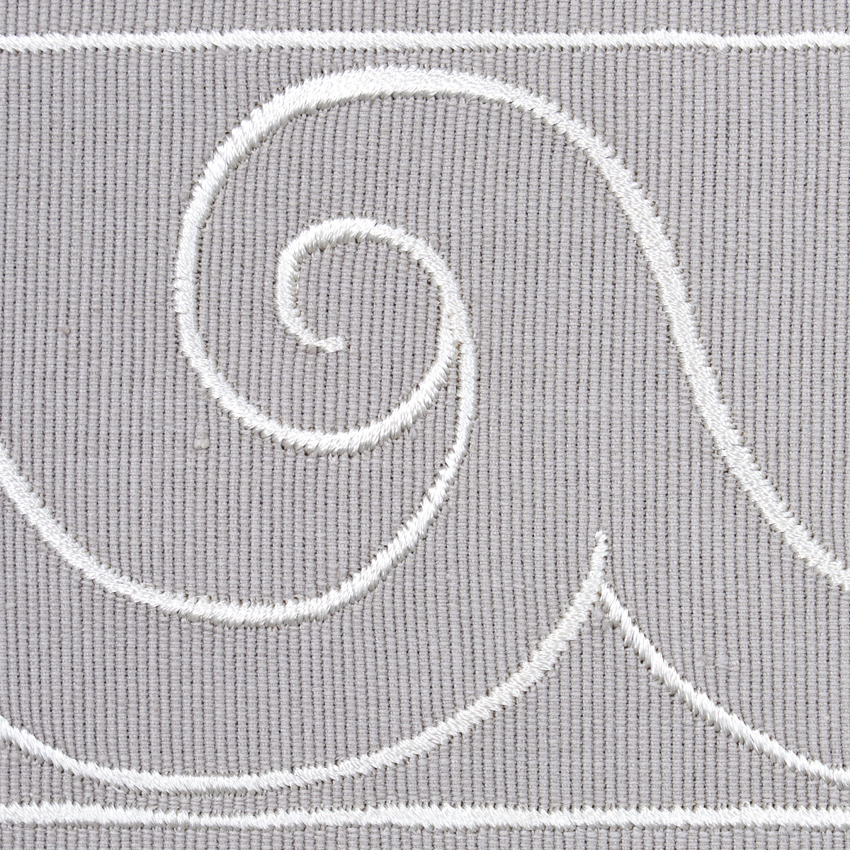 Purchase 70754 | Greek Waves Trim, White On Grey - Schumacher Trim