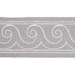 Purchase 70754 | Greek Waves Trim, White On Grey - Schumacher Trim