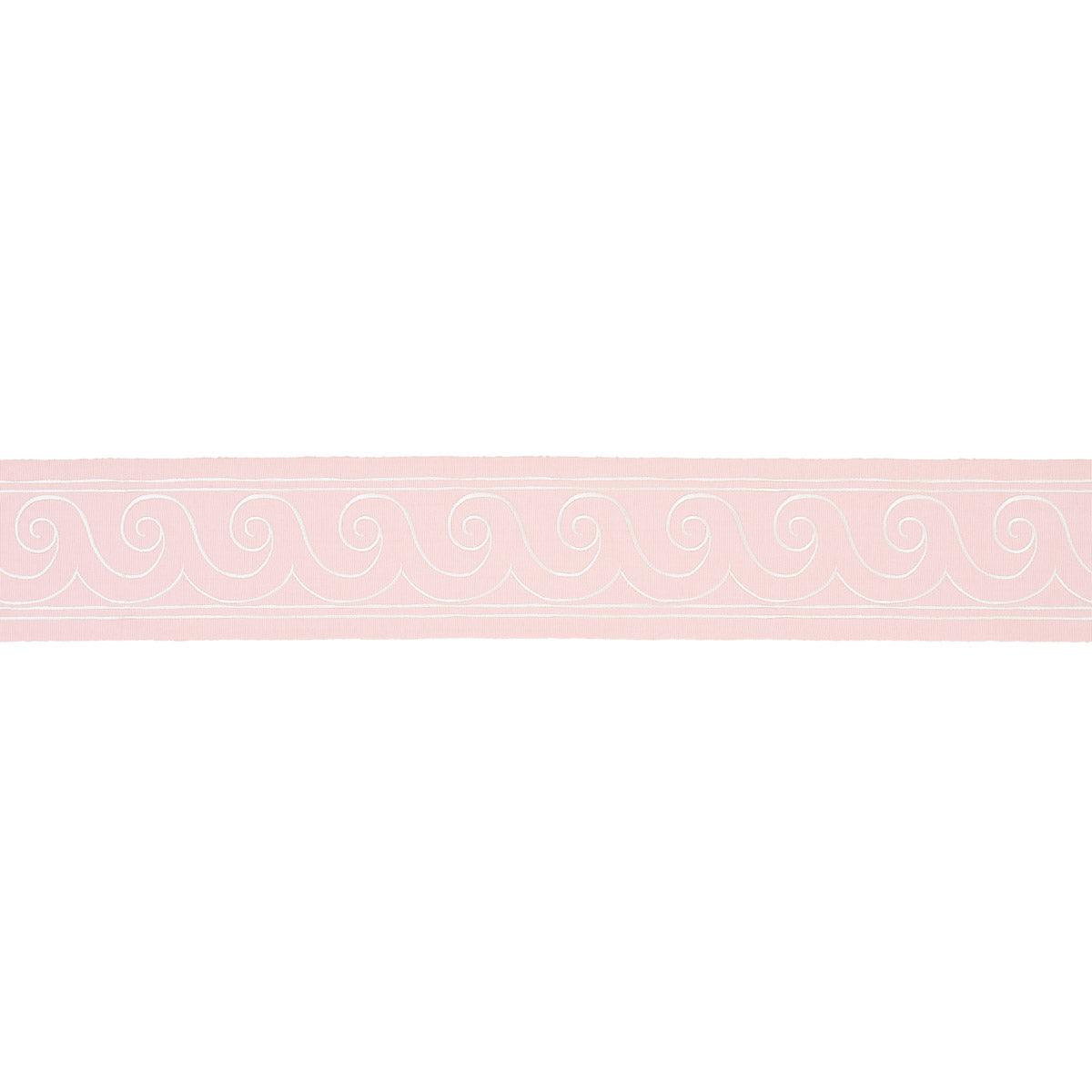 Purchase 70755 | Greek Waves Trim, White On Blush - Schumacher Trim