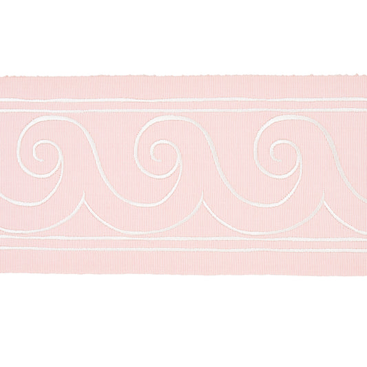 Purchase 70755 | Greek Waves Trim, White On Blush - Schumacher Trim