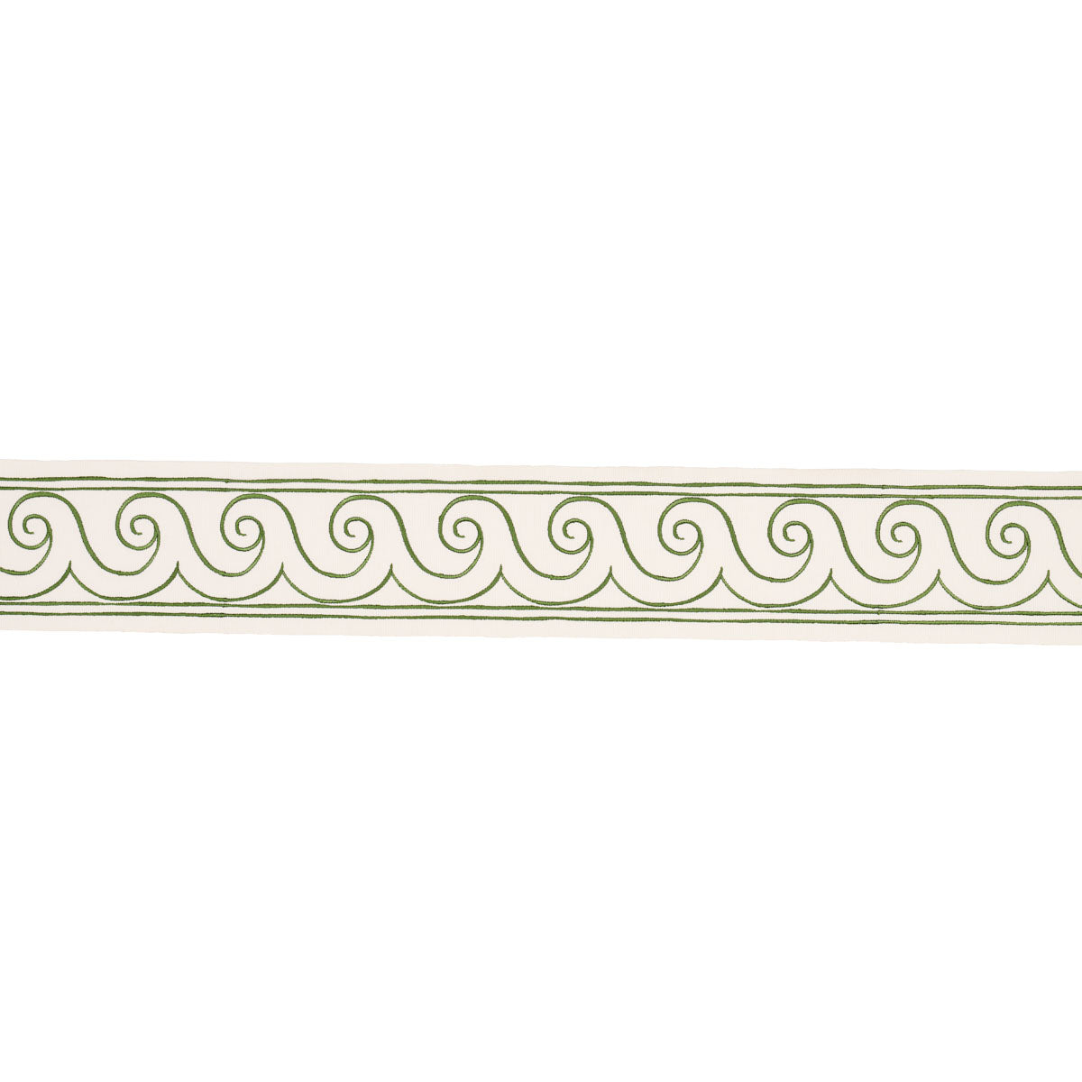 Purchase 70756 | Greek Waves Trim, Green On Ivory - Schumacher Trim