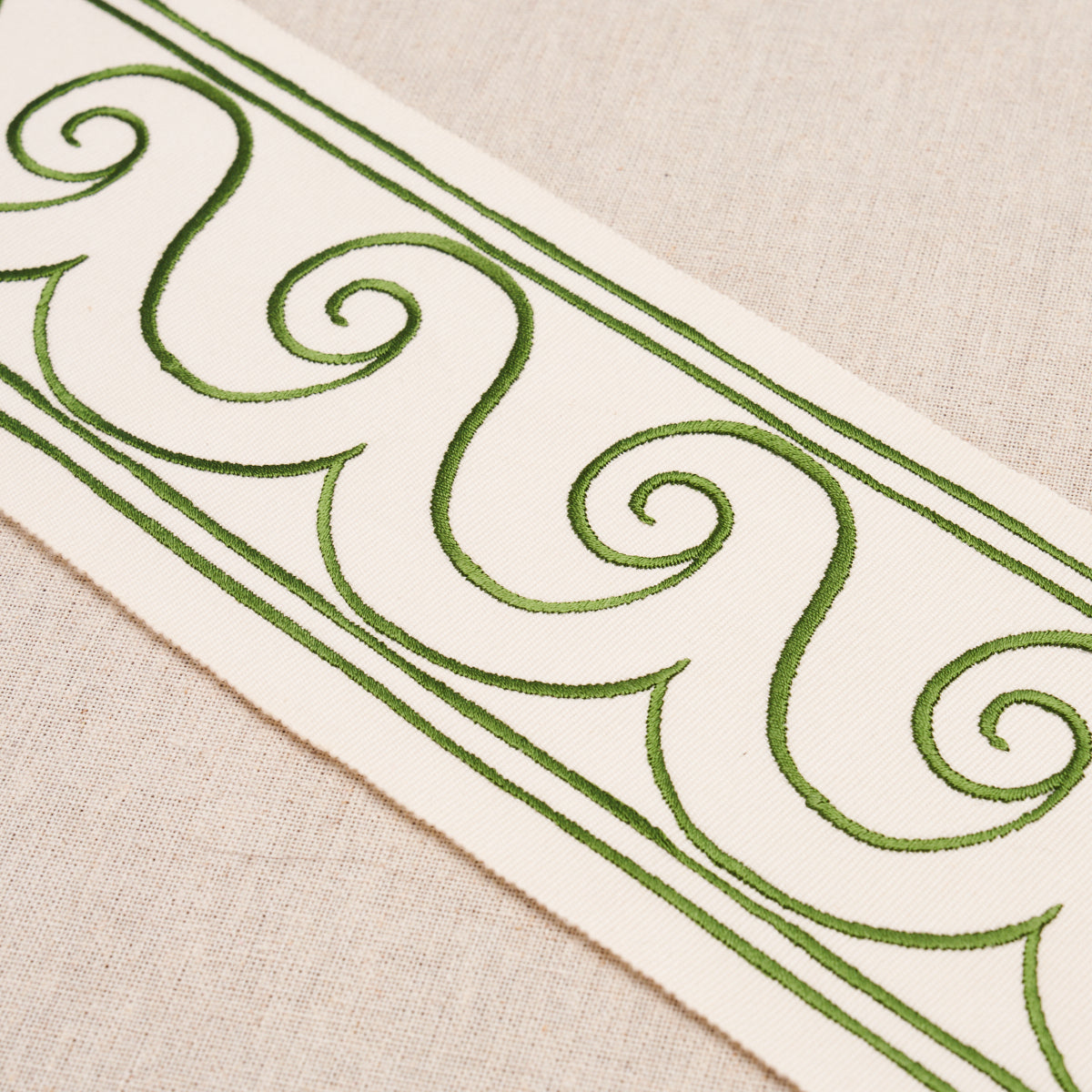 Purchase 70756 | Greek Waves Trim, Green On Ivory - Schumacher Trim