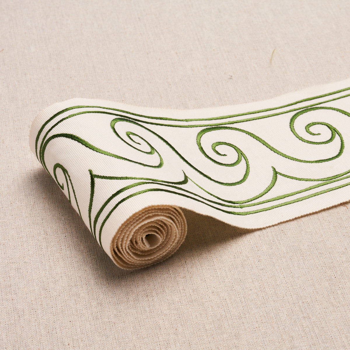 Purchase 70756 | Greek Waves Trim, Green On Ivory - Schumacher Trim