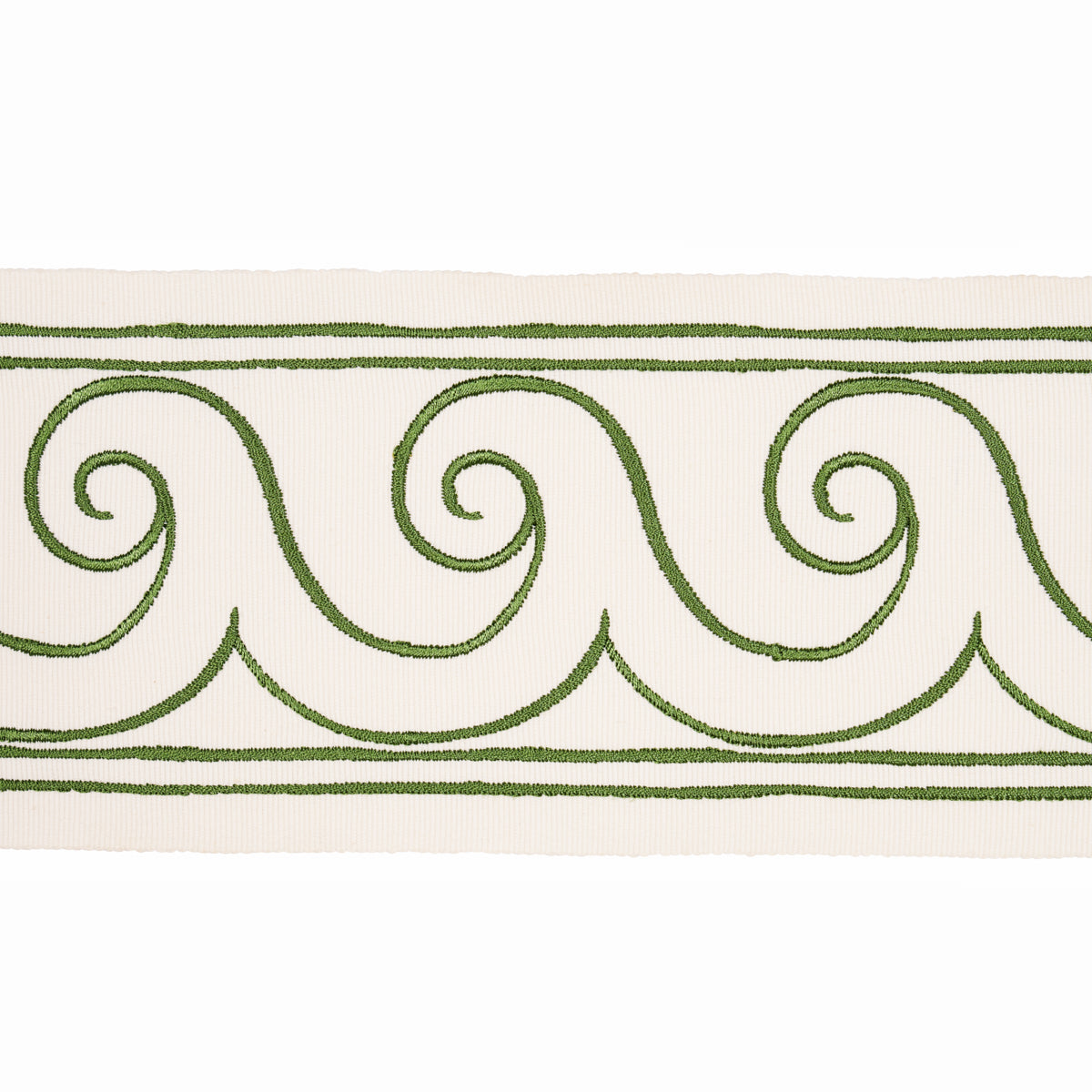 Purchase 70756 | Greek Waves Trim, Green On Ivory - Schumacher Trim