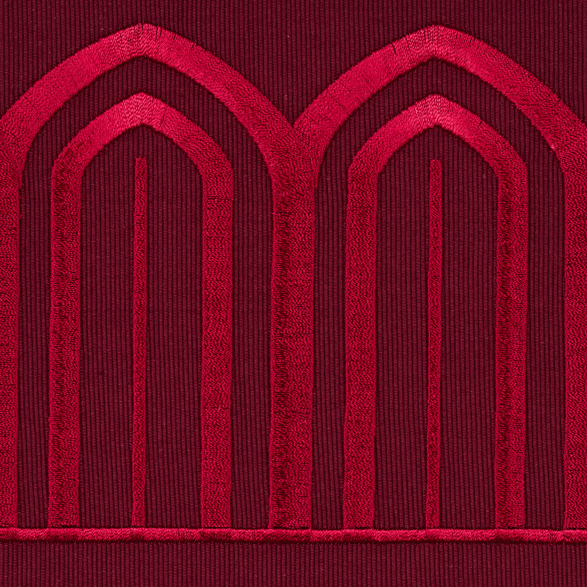 Purchase 70778 | Arches Embroidered Tape Wide, Red - Schumacher Trim