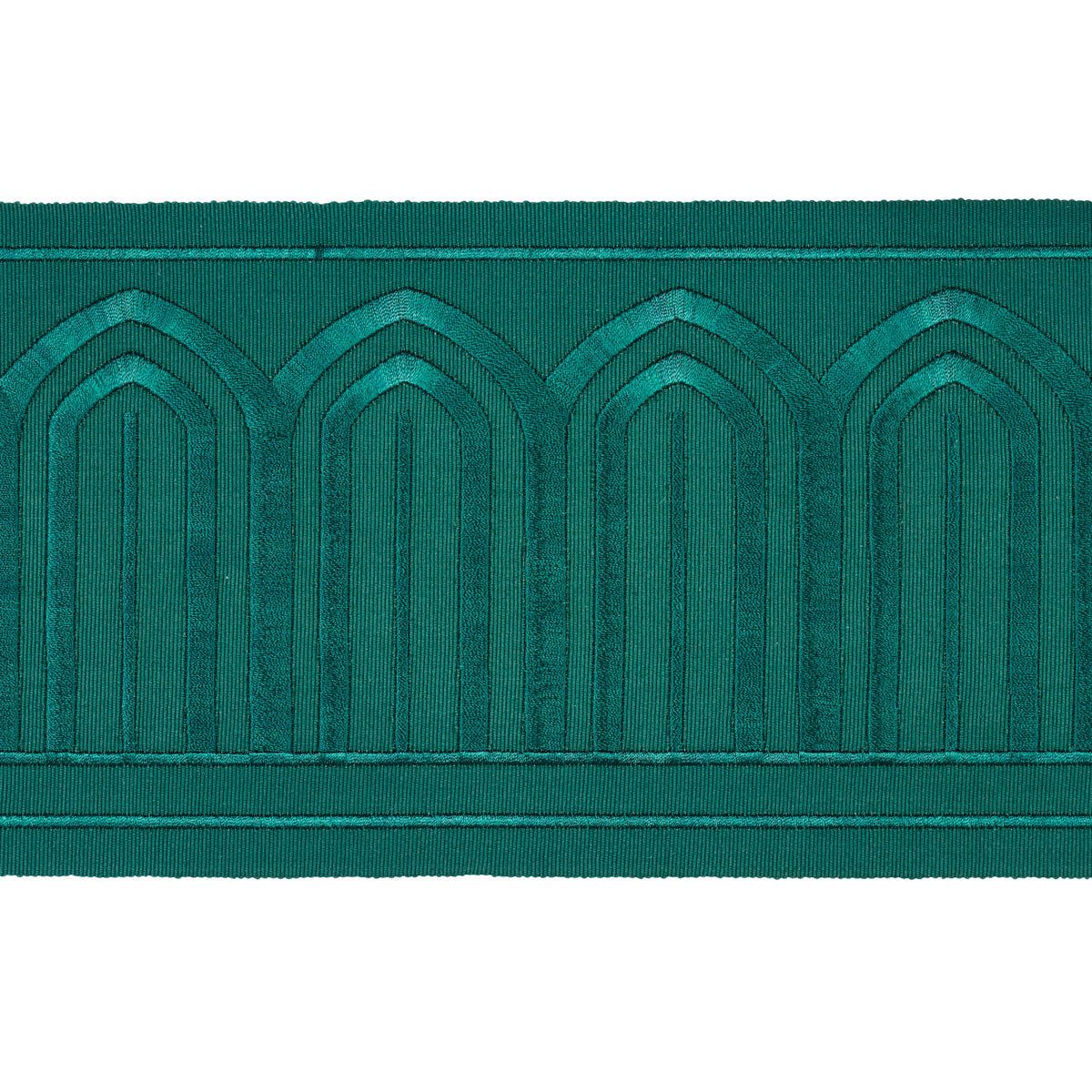 Purchase 70779 | Arches Embroidered Tape Wide, Emerald - Schumacher Trim