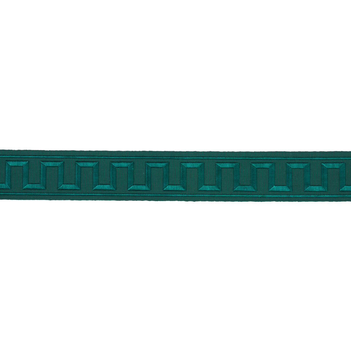 Purchase 70804 | Greek Key Embroidered Tape, Emerald - Schumacher Trim