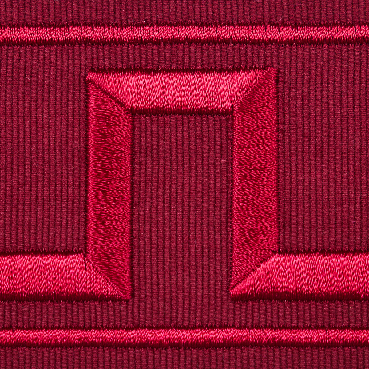 Purchase 70805 | Greek Key Embroidered Tape, Burgundy - Schumacher Trim