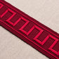 Purchase 70805 | Greek Key Embroidered Tape, Burgundy - Schumacher Trim