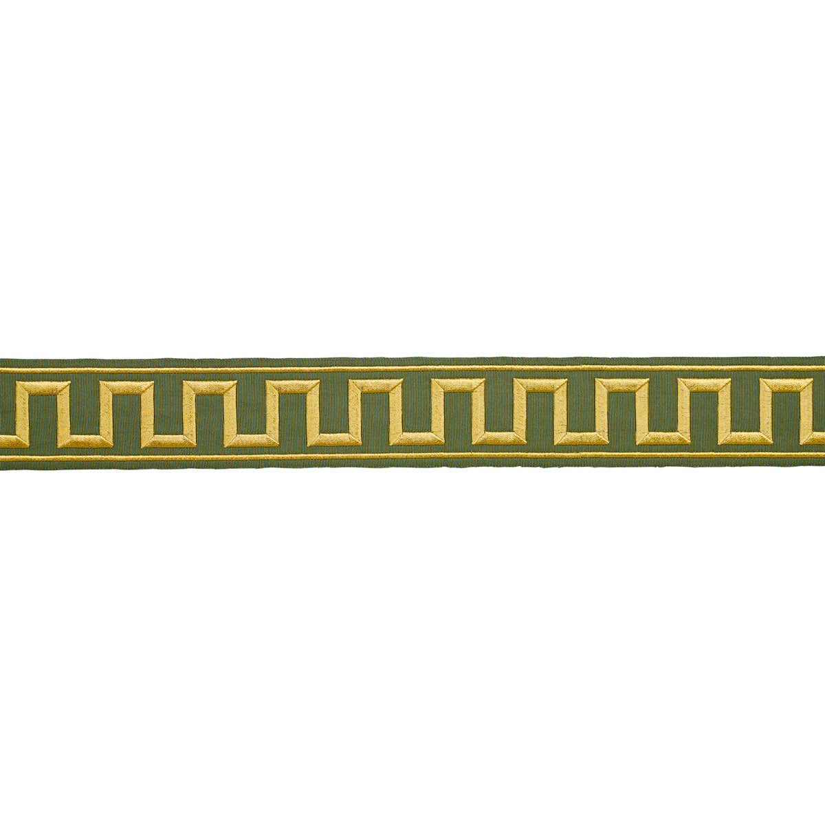 Purchase 70809 | Greek Key Embroidered Tape, Olive - Schumacher Trim