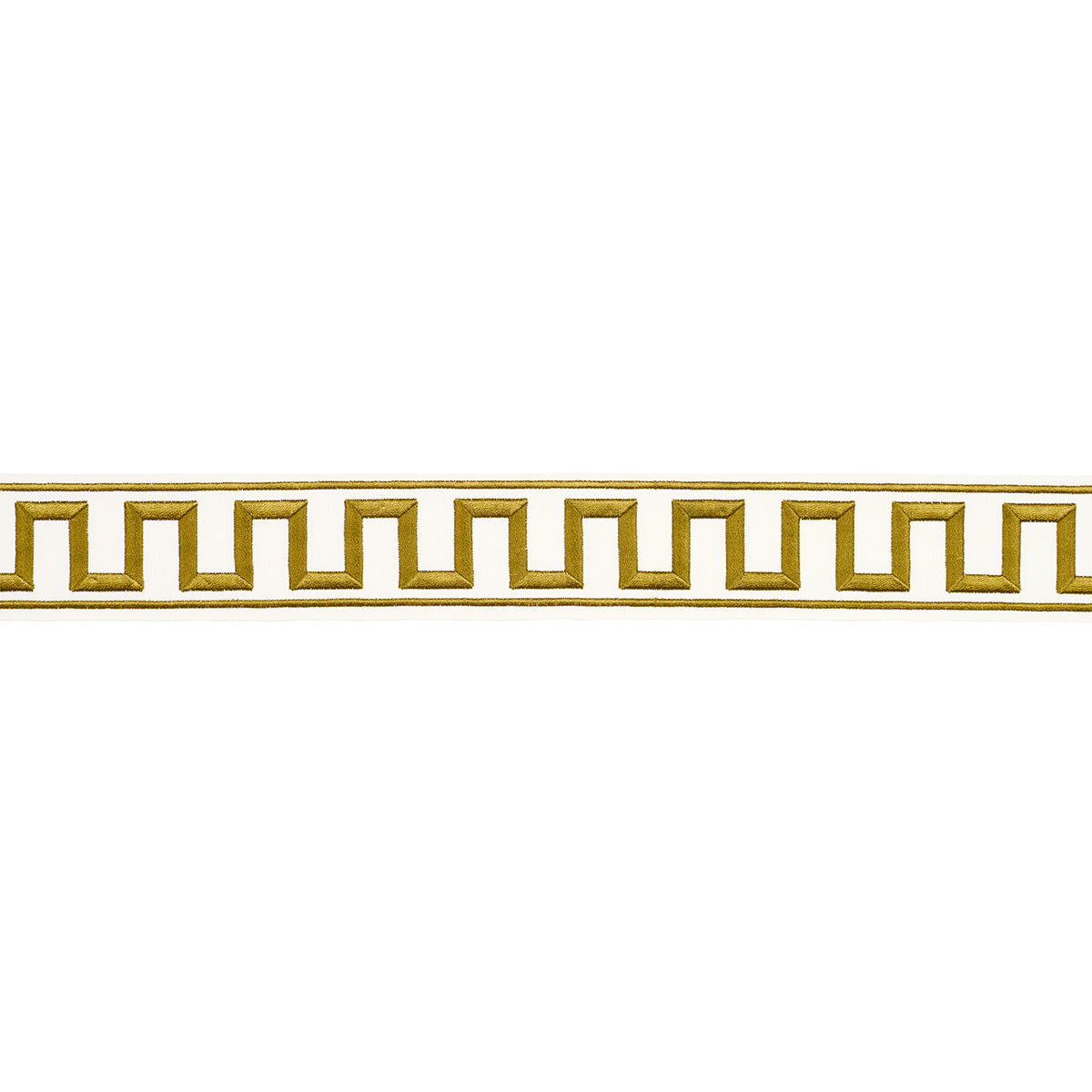 Purchase 70813 | Greek Key Embroidered Tape, Gold - Schumacher Trim