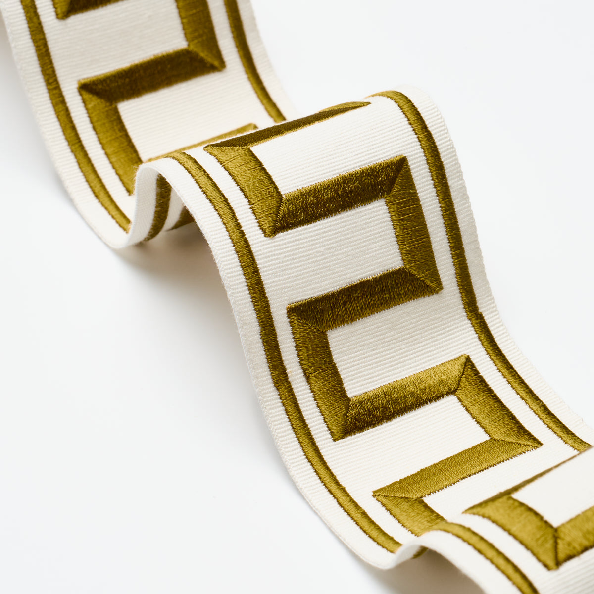 Purchase 70813 | Greek Key Embroidered Tape, Gold - Schumacher Trim