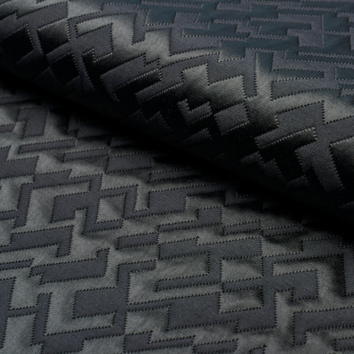 Buy 71190 Salon Quilted Satin Ebony by Schumacher Fabric