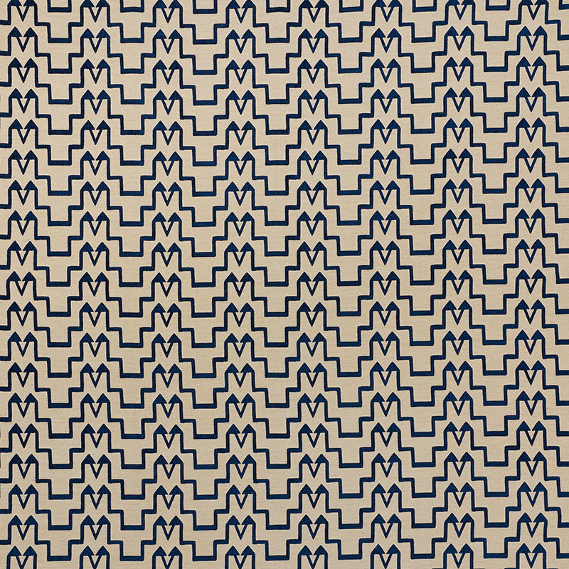 Shop 71243 Turkish Step Blue/Natural by Schumacher Fabric