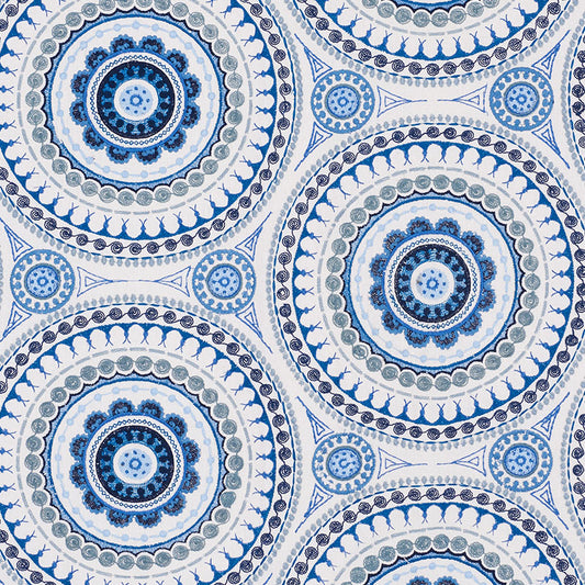 Looking 71952 Idris Embroidery Blues by Schumacher Fabric